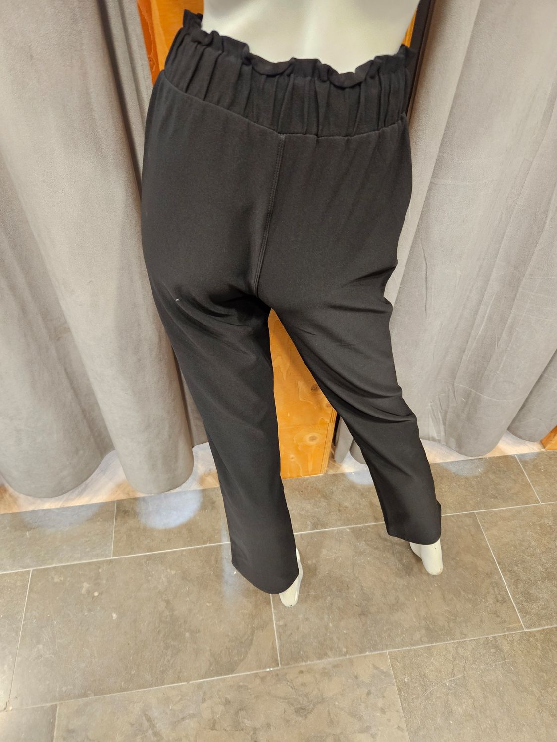 comfortbroek wide leg pantalon zwart (maten)