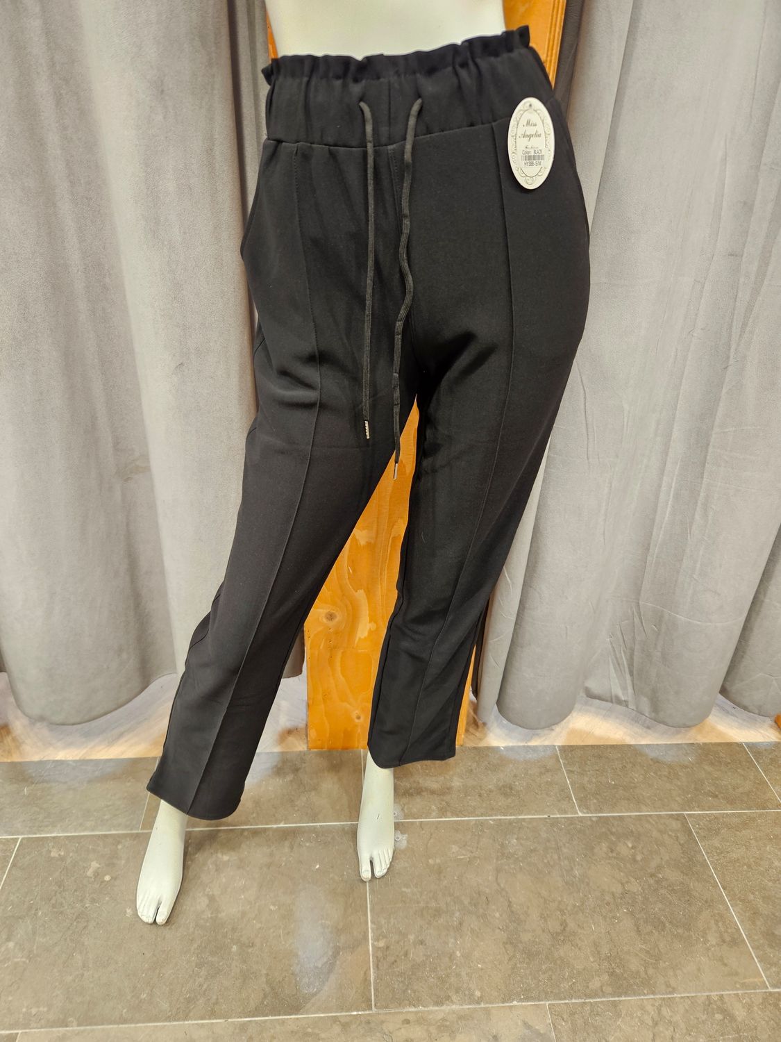 comfortbroek wide leg pantalon zwart (maten) comfortbroek wide leg pantalon zwart (maten)