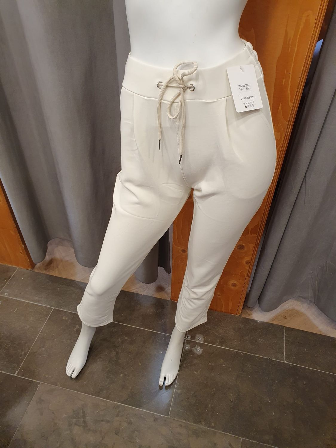 comfortbroek zomer touwtje tofu (off white ) maten