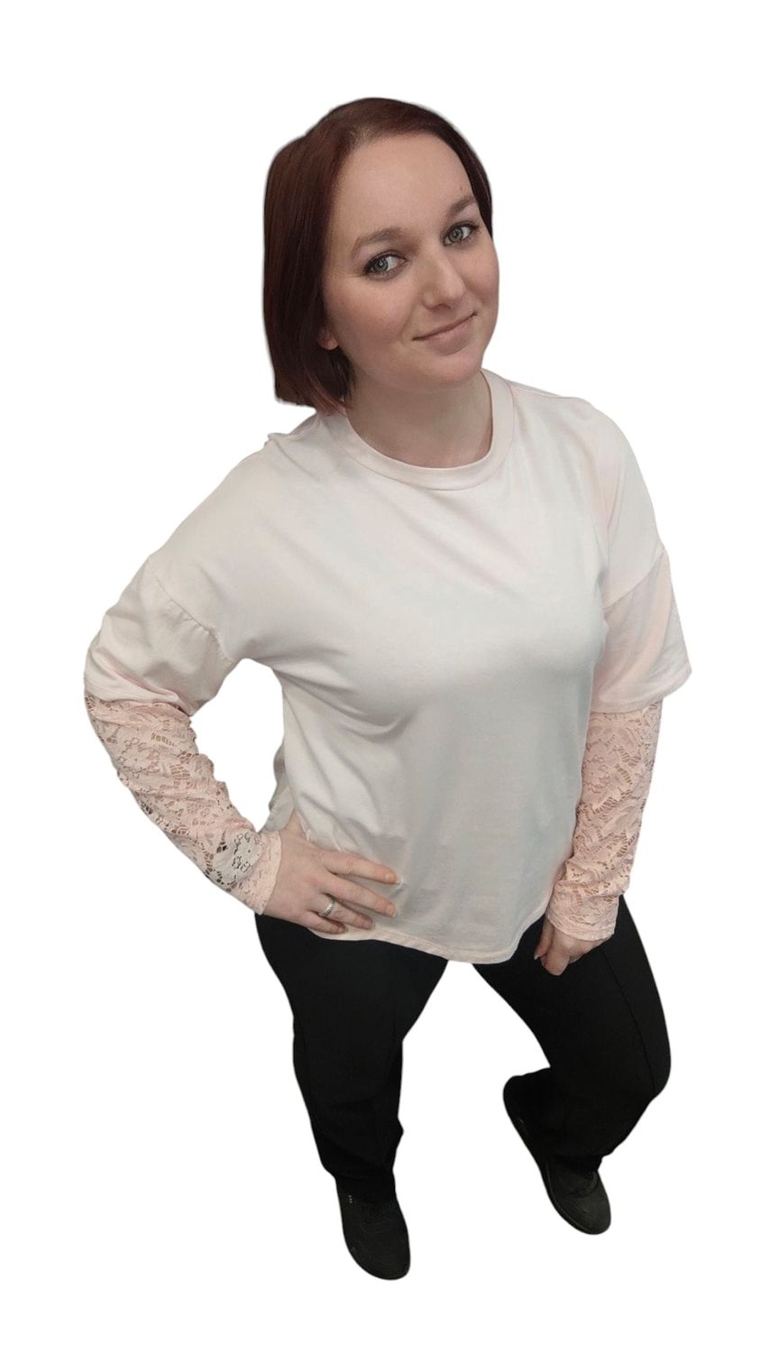 t-shirt met kanten top nina roze en lila one size
