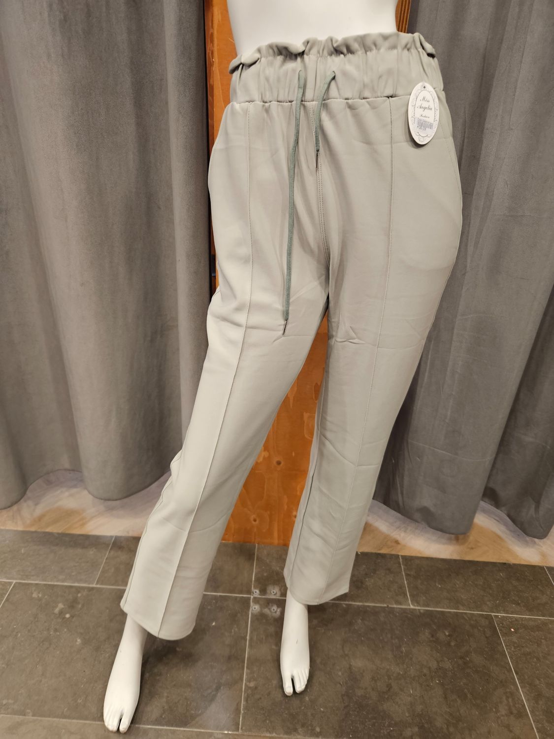 comfortbroek wide leg pantalon zacht groen (Maten)
