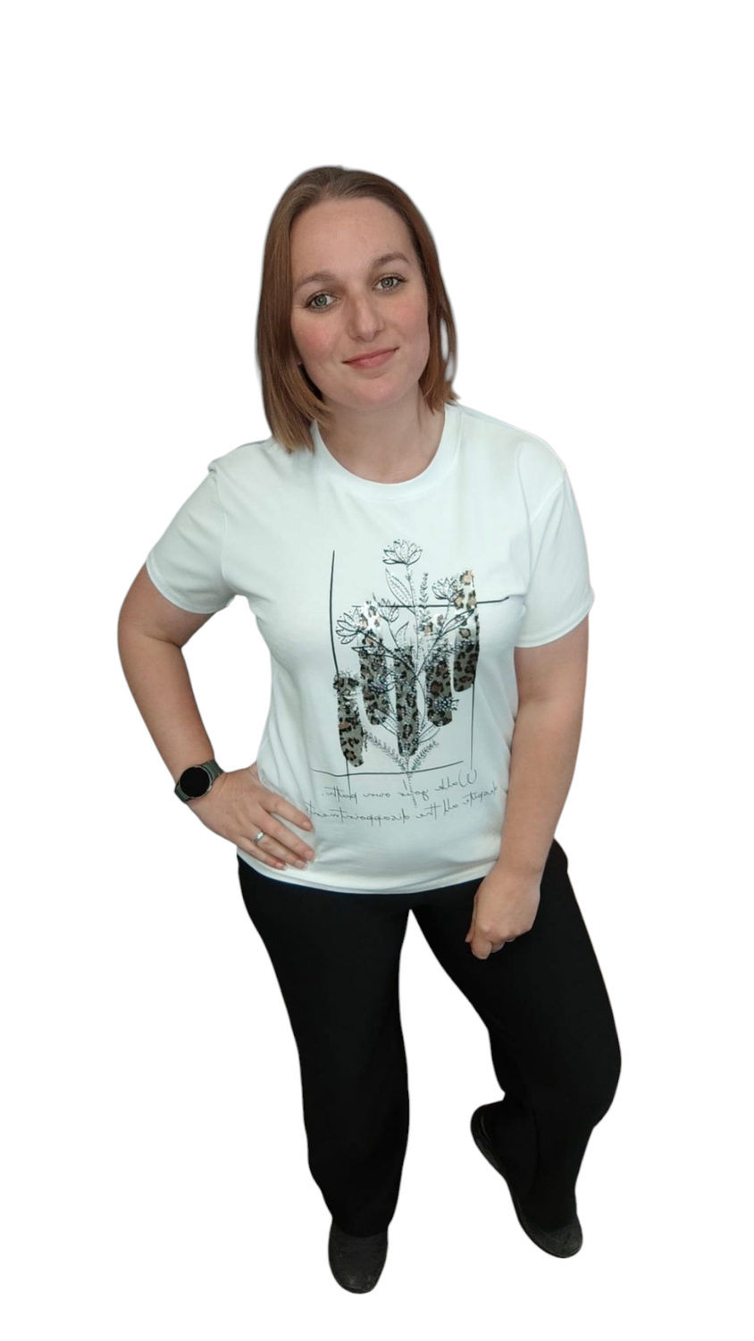 t-shirt flower one size 38/44 (meerdere kleuren)