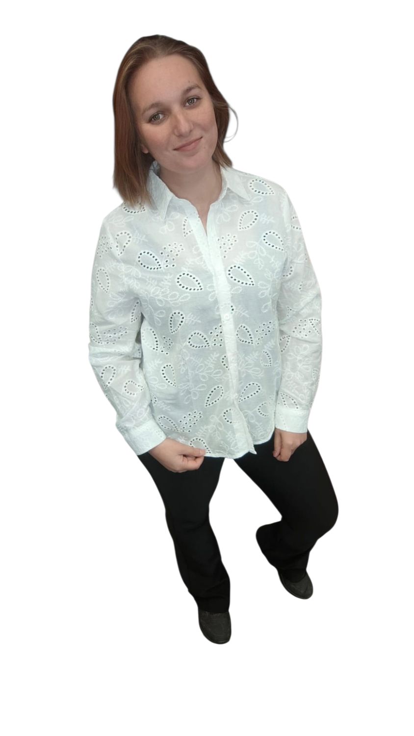 Broderie blouse jette s/m l/xl (zwart en wit )