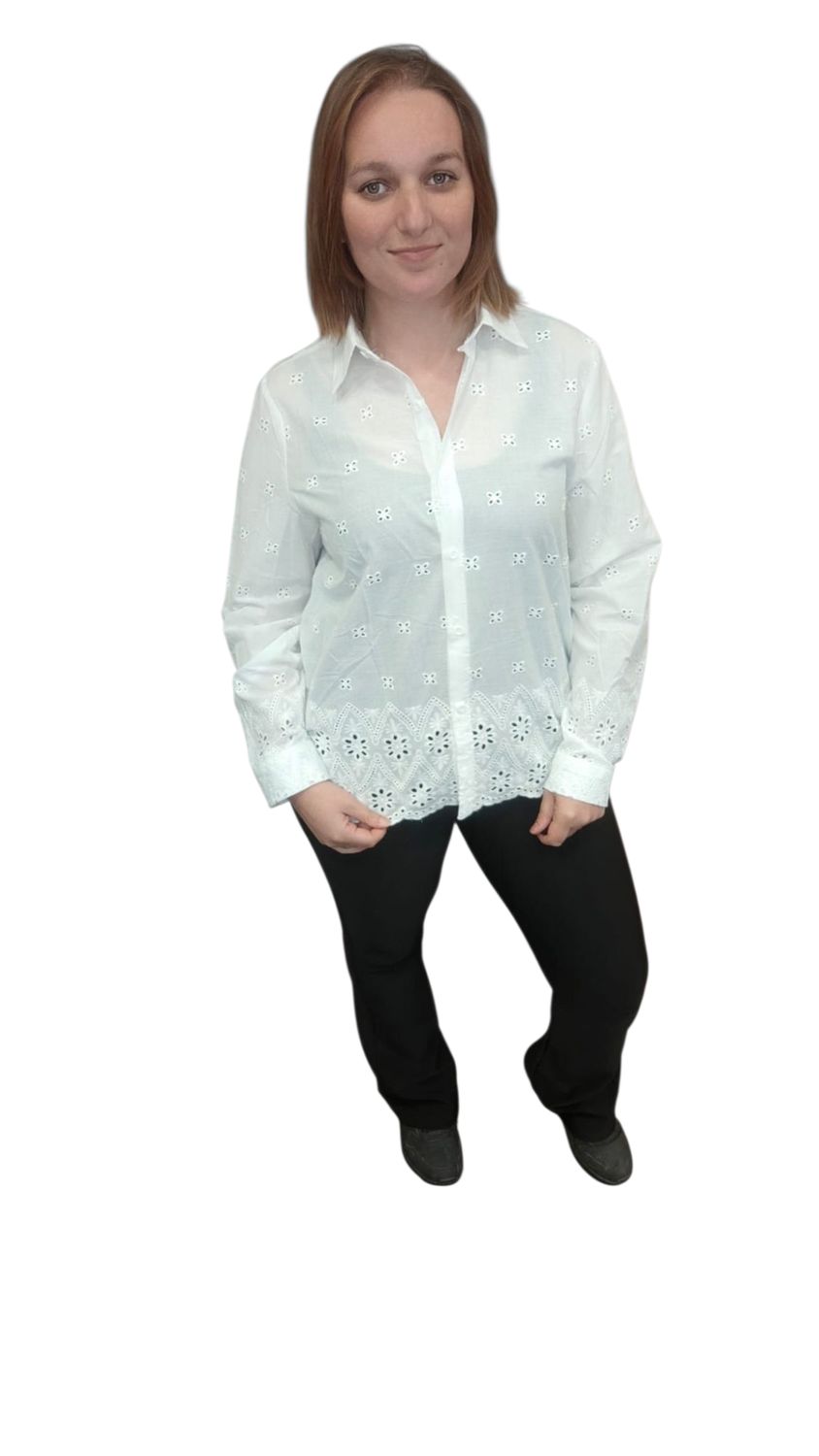 broderie blouse jara s/m l/xl (zwart en wit )