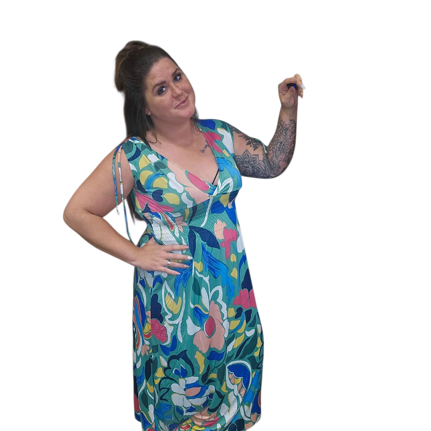 maxi jurk kaat  l/xl 