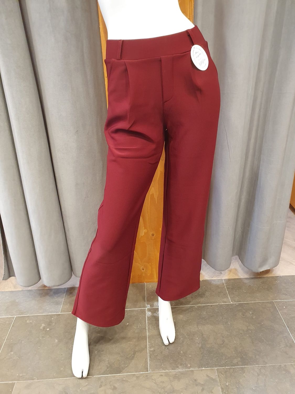comfortbroek wide leg bordeaux rood (maten)