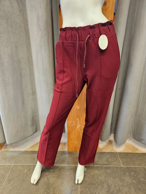 comfortbroek wide leg pantalon bordeaux (maten)