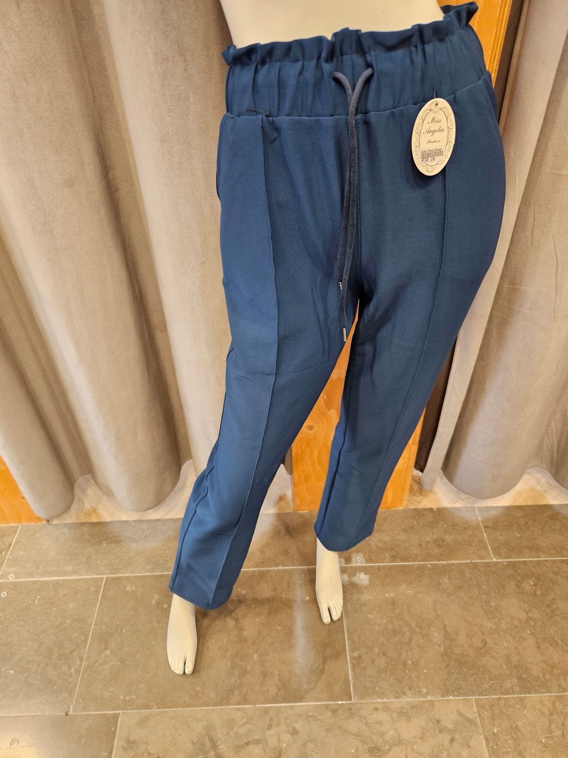 comfortbroek wide leg pantalon petrol (maten)