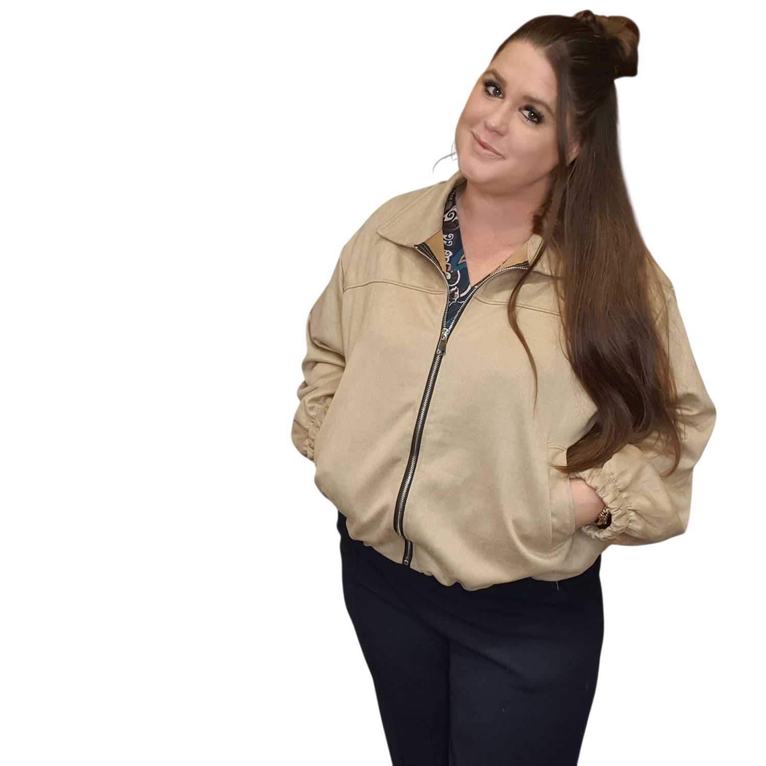 SALE suede bomber jacket rosie s/m