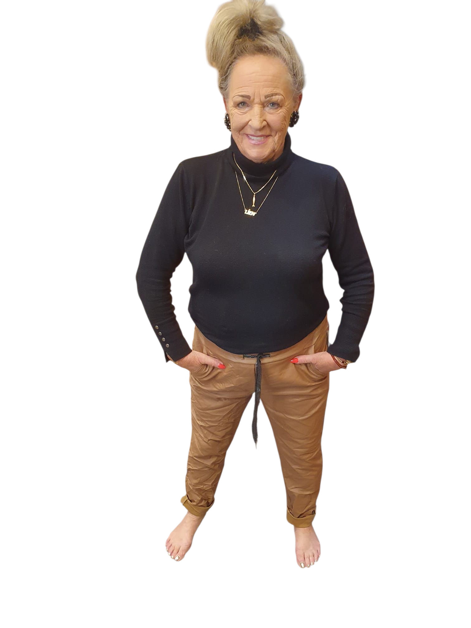 leatherlook jog broek romee (div.kleuren)