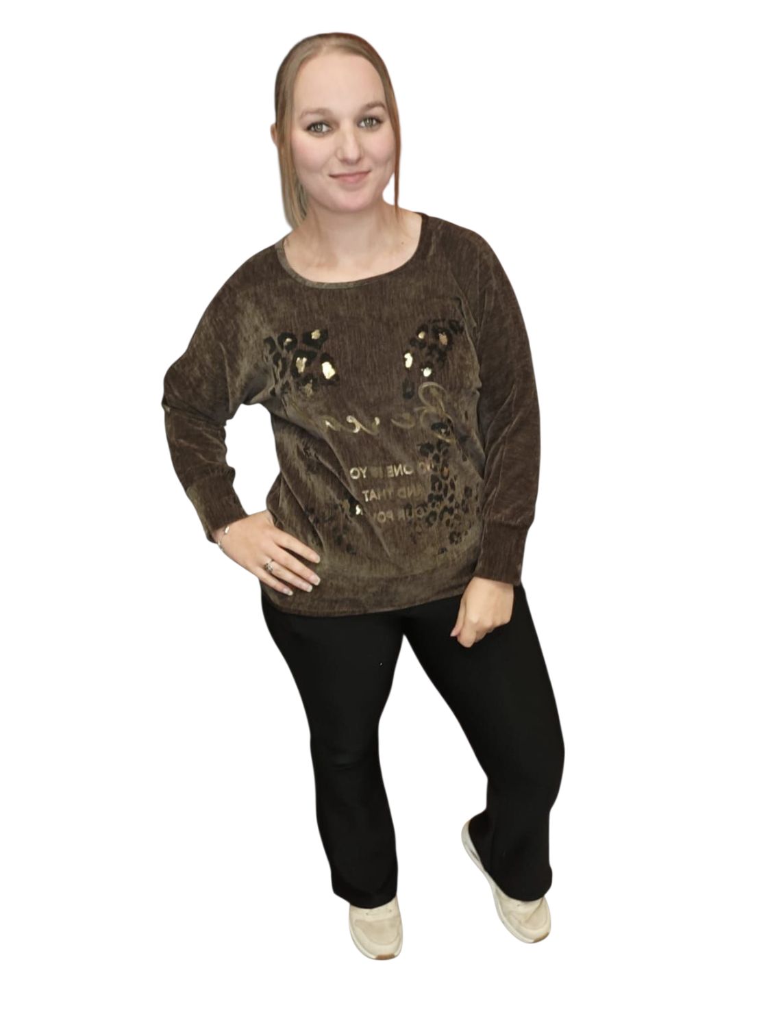 Velourse trui teske one size (kleuren) Velourse trui teske one size (kleuren)