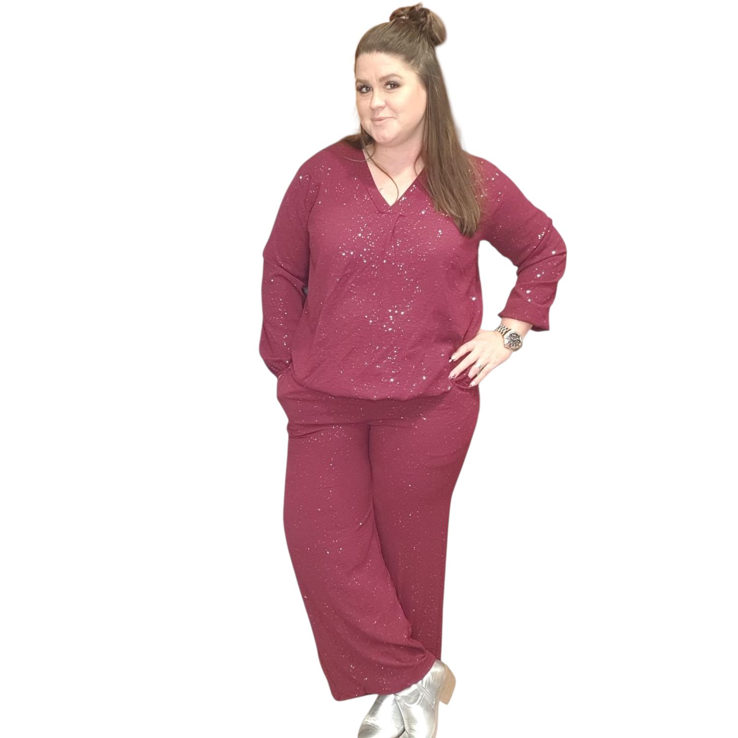 SALE wide leg glitter yenthe broek one size (div kleuren) SALE wide leg glitter yenthe broek one size (div kleuren)