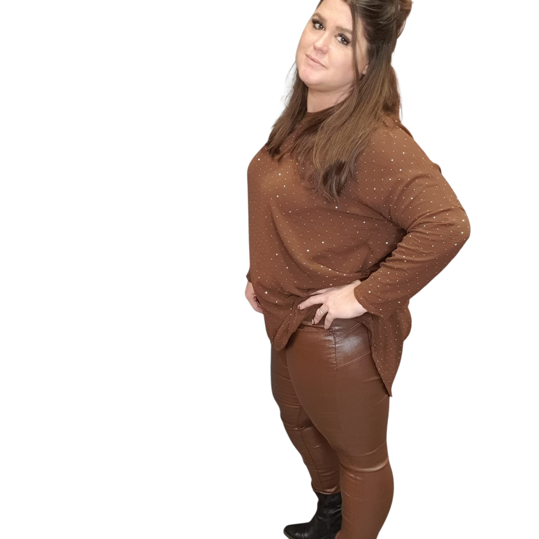 Goodies leatherlook glitter jeans (maten en kleuren)