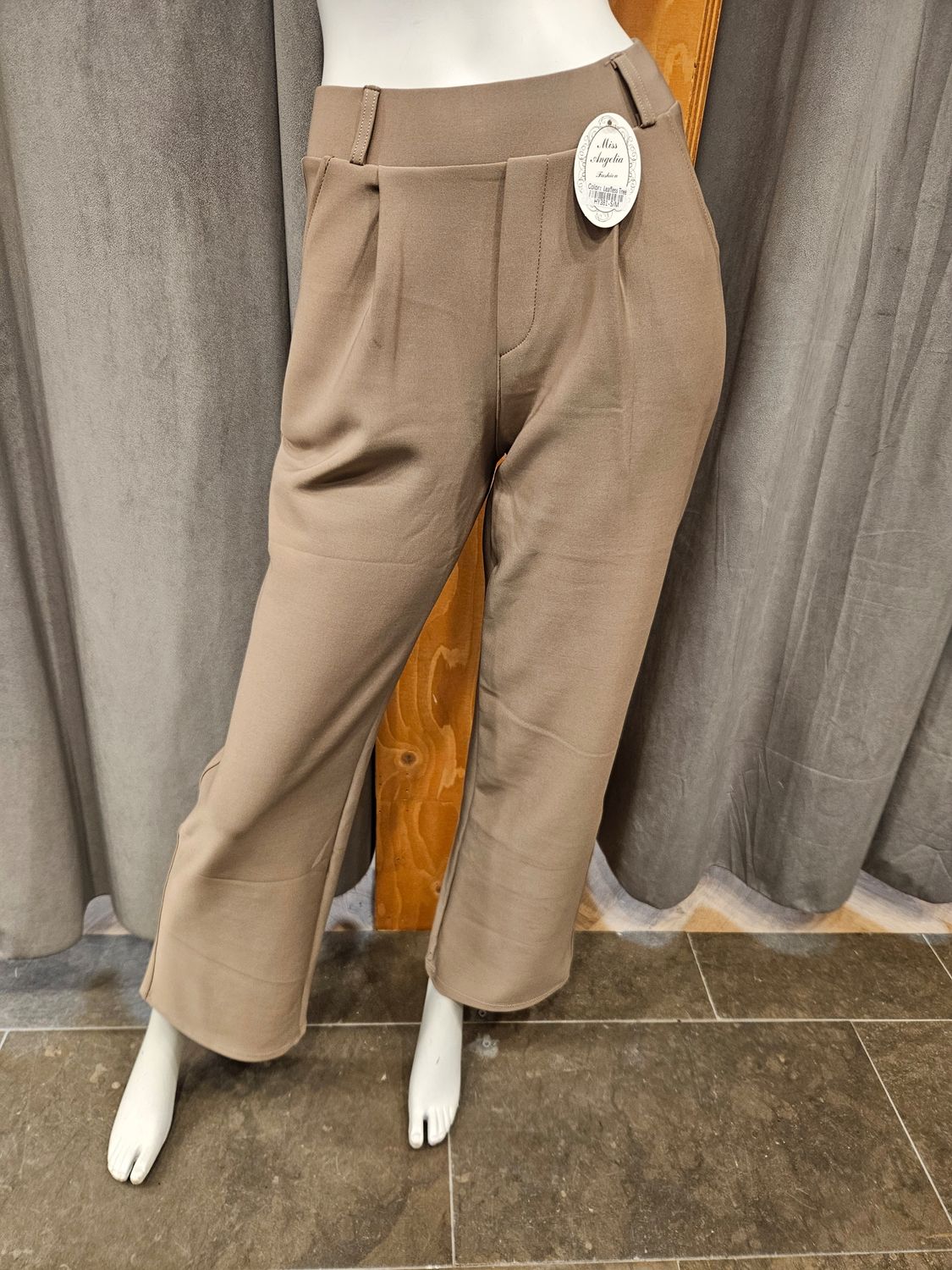 comfortbroek wide leg taupe (maten)