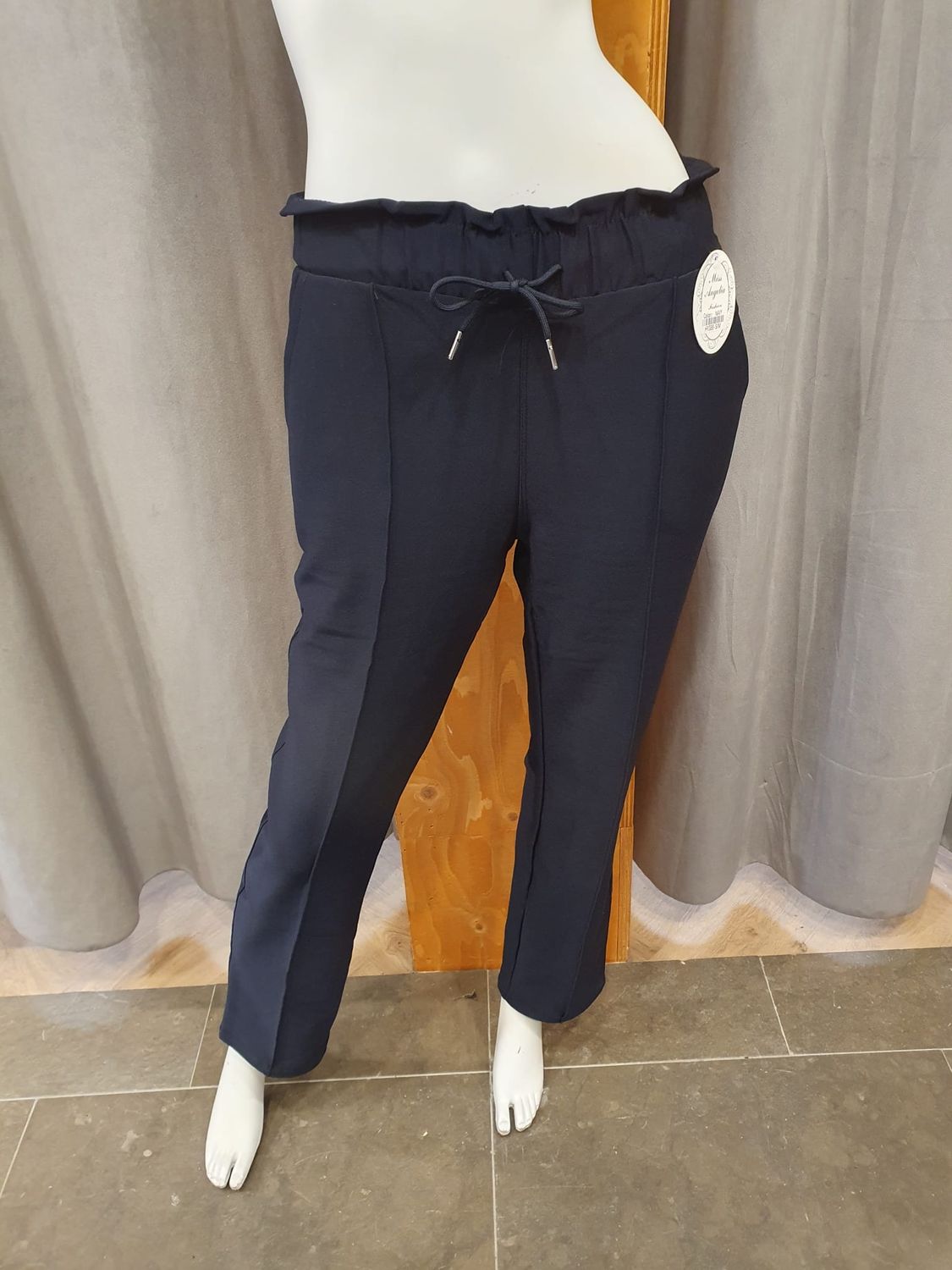 comfortbroek wide leg pantalon navy
