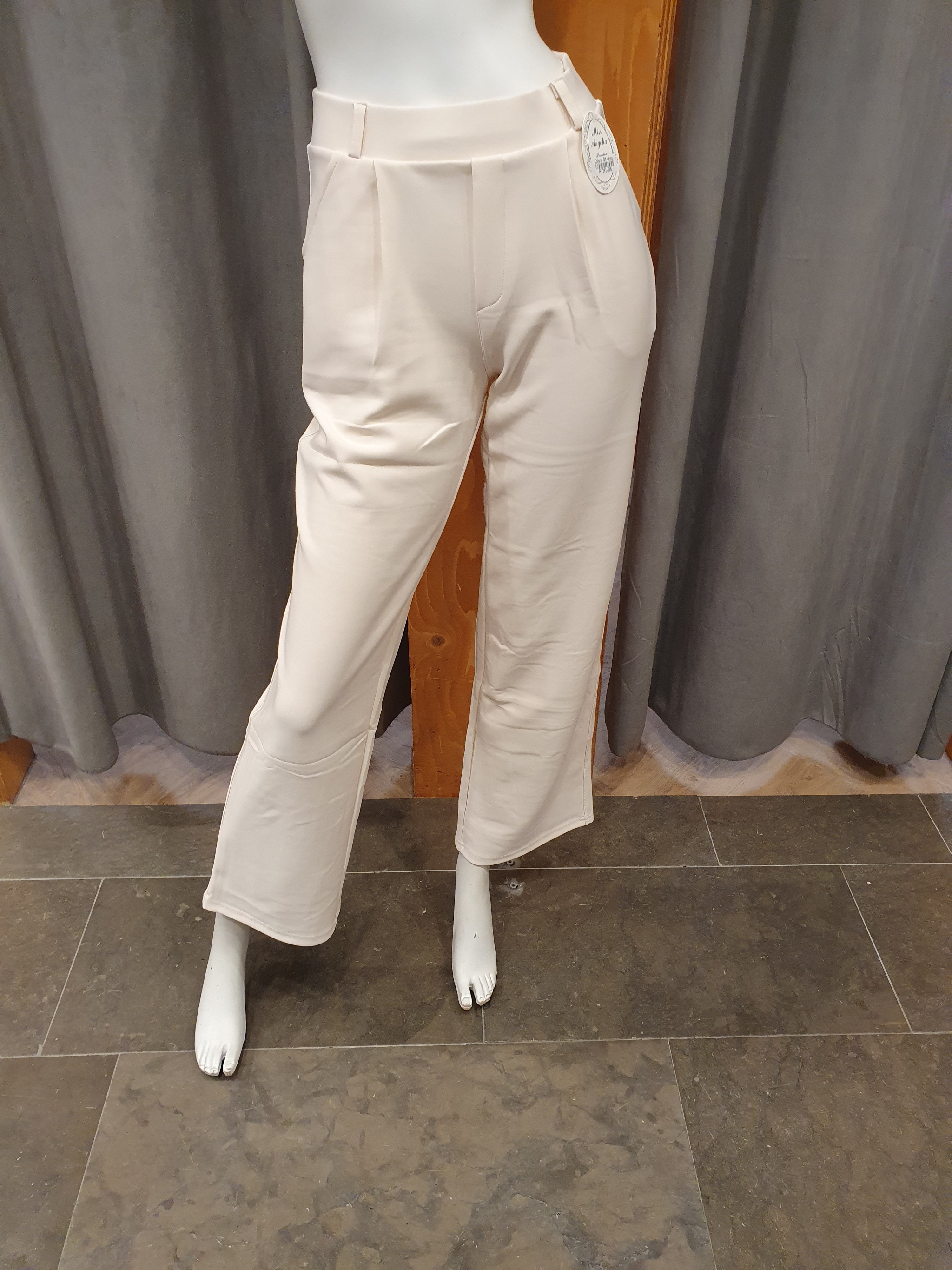 Comfortbroek wide leg Off White (maten)