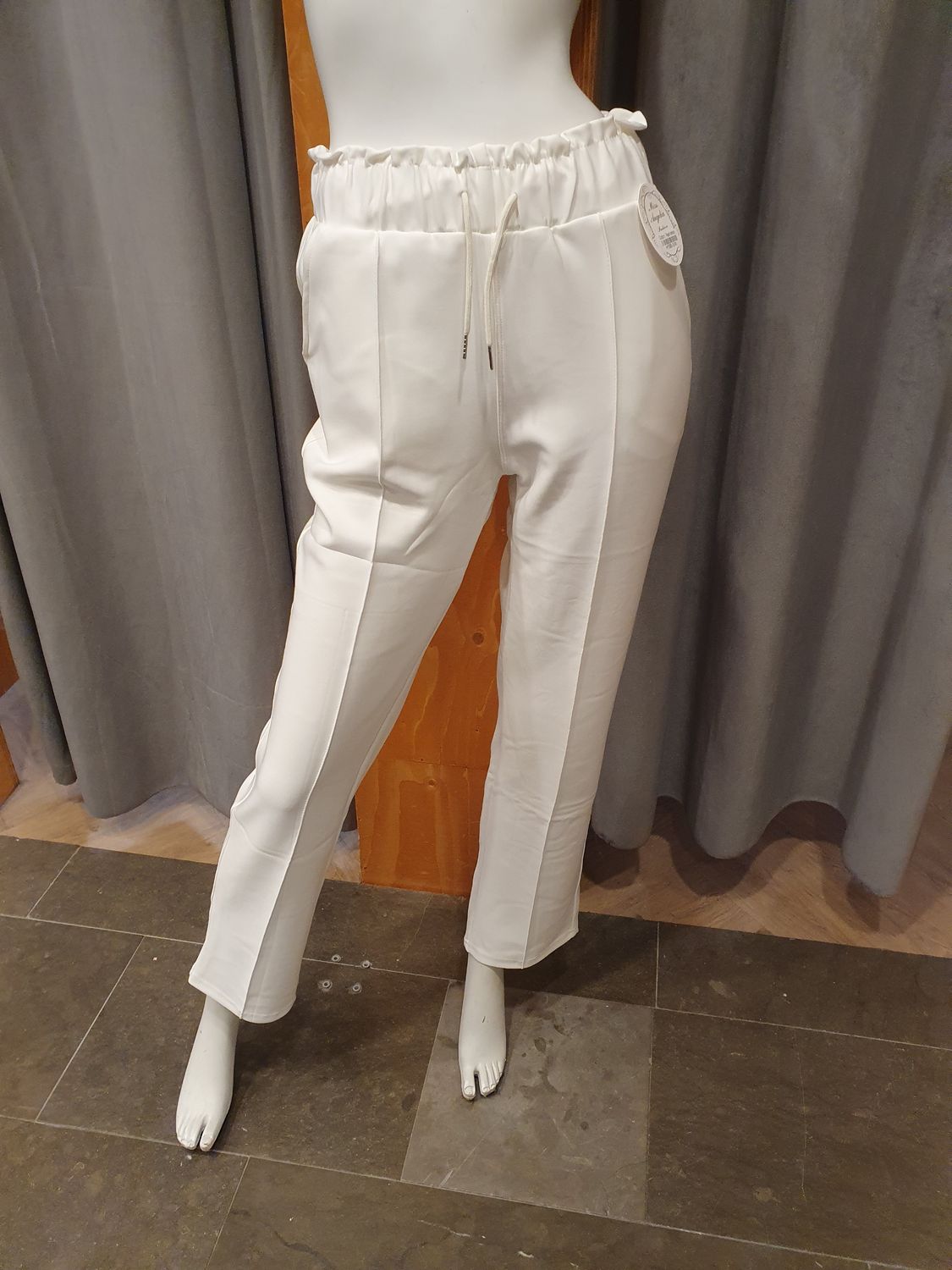 Comfortbroek wide leg pantalon wit (maten)