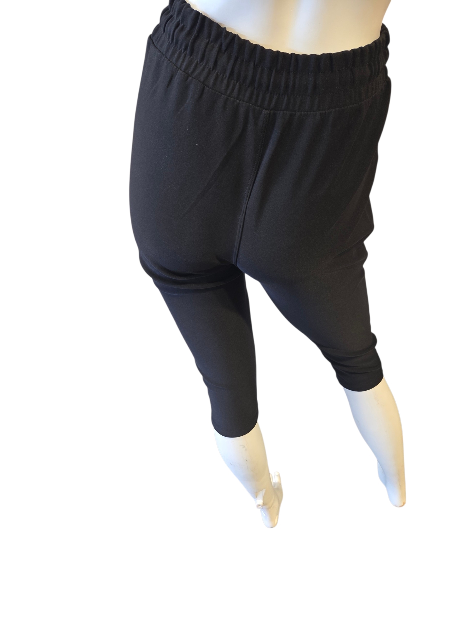 comfortbroek capri met touwtje zwart (maten)