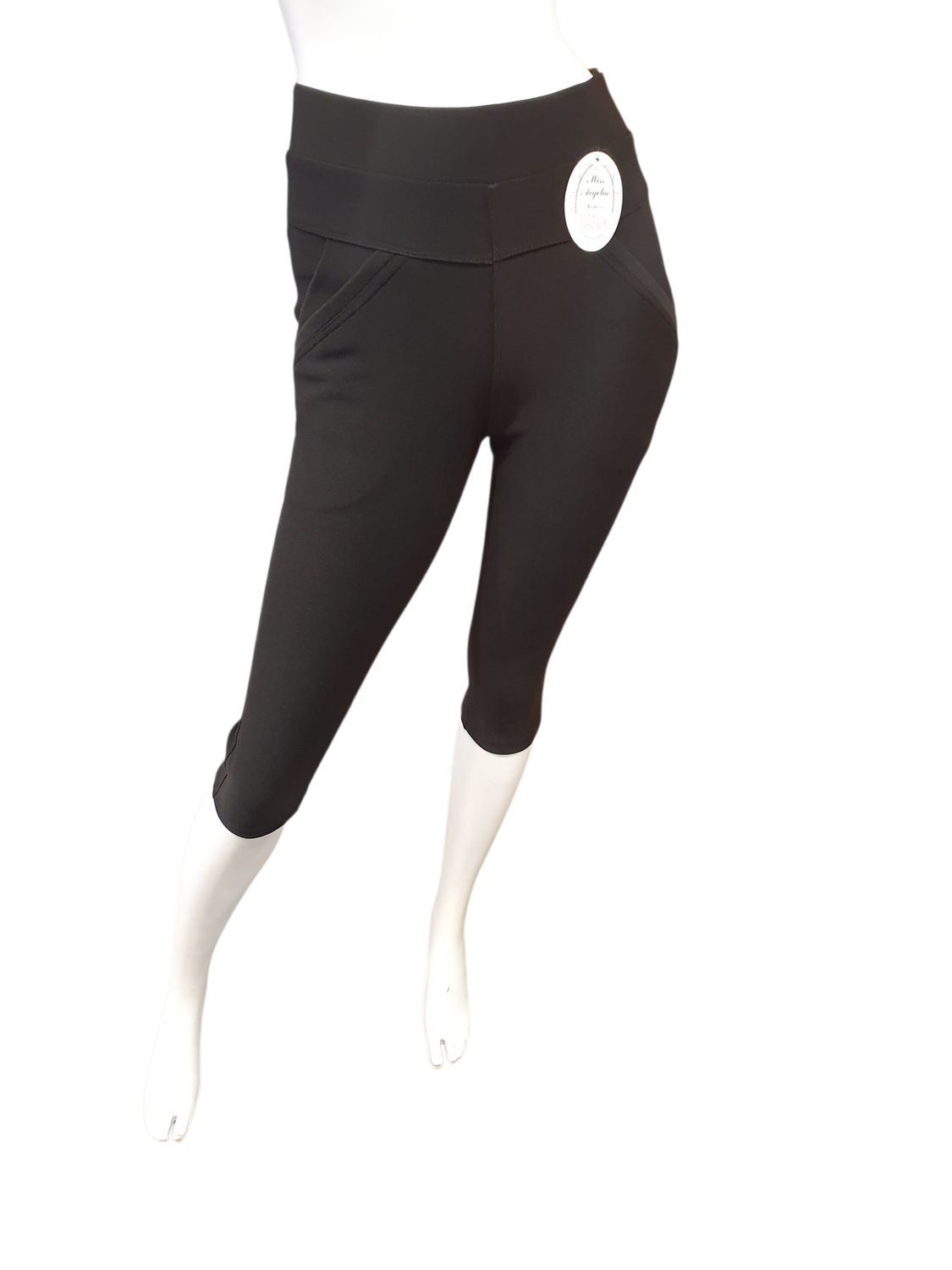 comfortbroek capri zwart (maten)