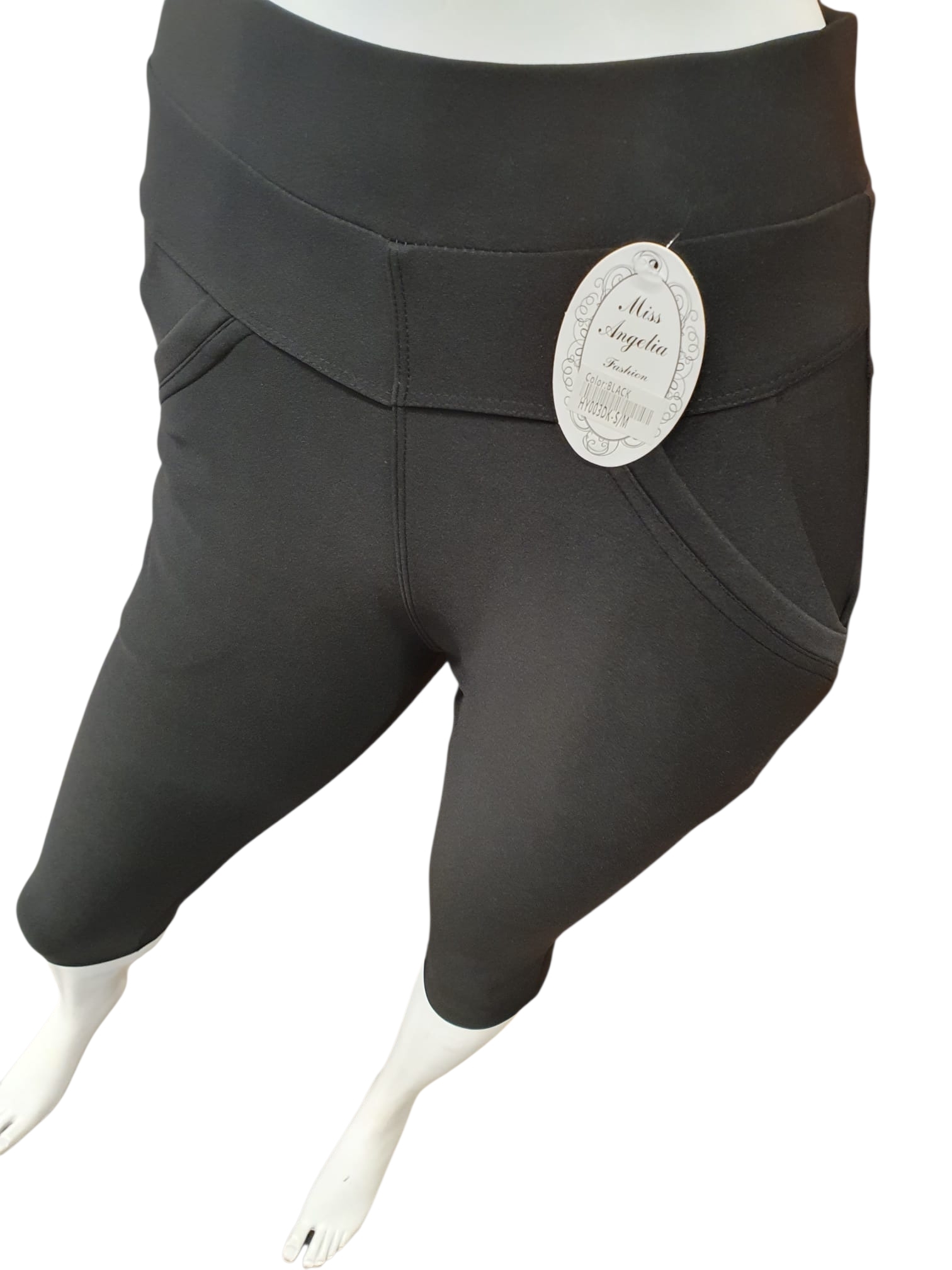 comfortbroek capri zwart (maten)