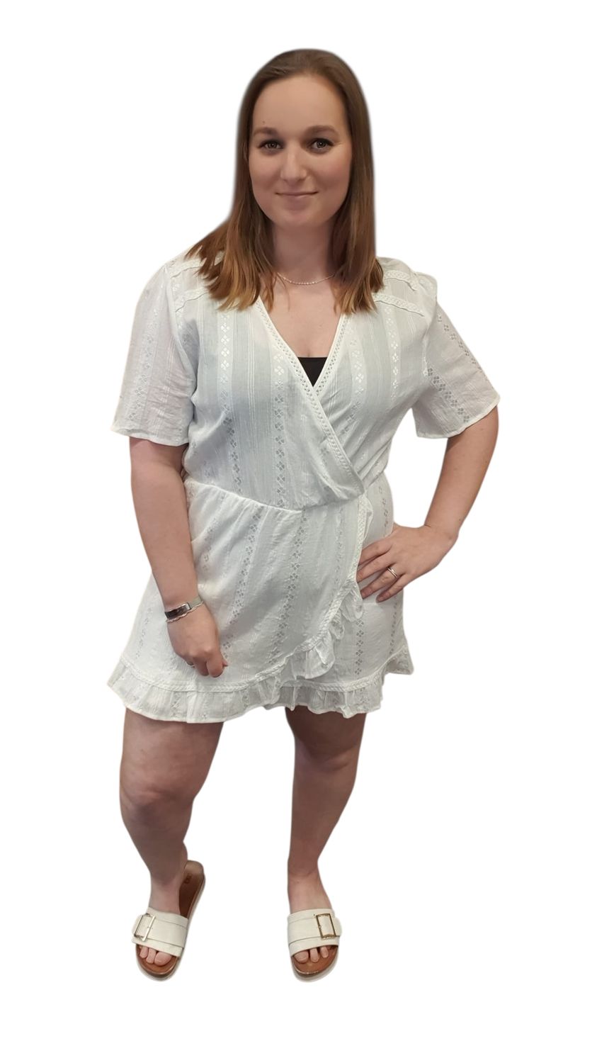 salvinni playsuite elise wit & beige maten s t/m xl