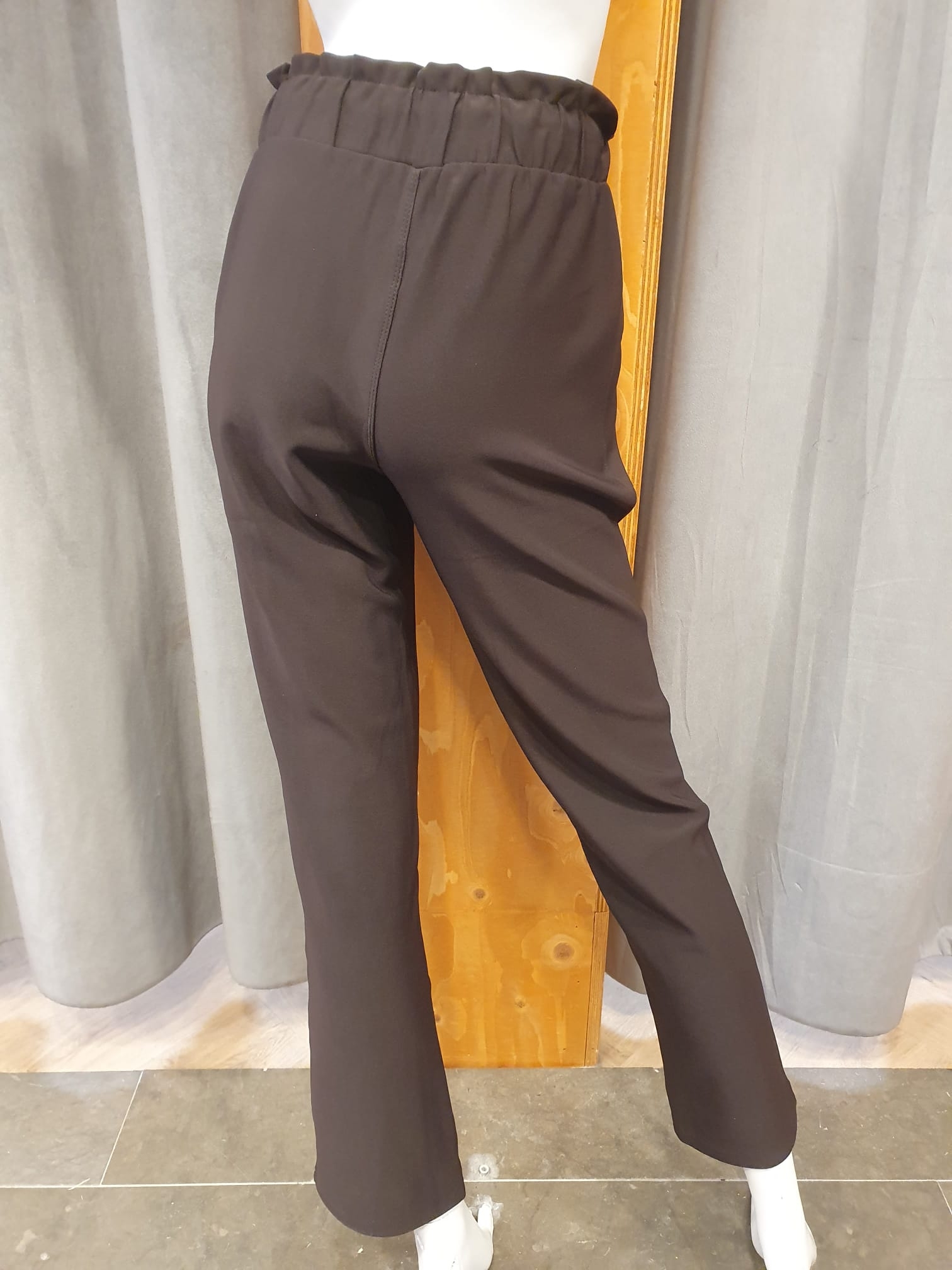 comfortbroek wide leg pantalon dark brown (maten )