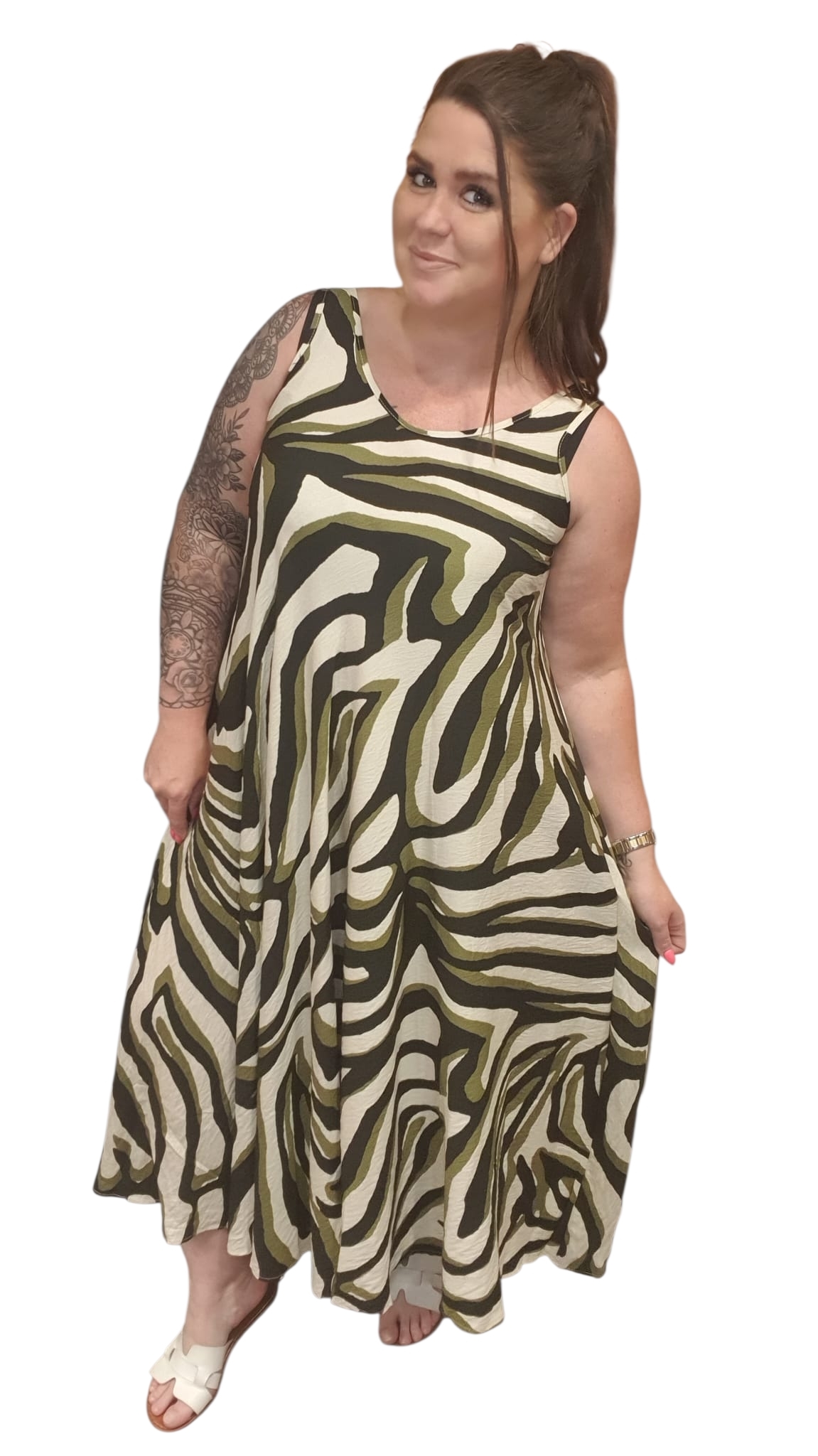 Viscose maxi dress Feline M/L en XL/XXL (meerdere kleuren)