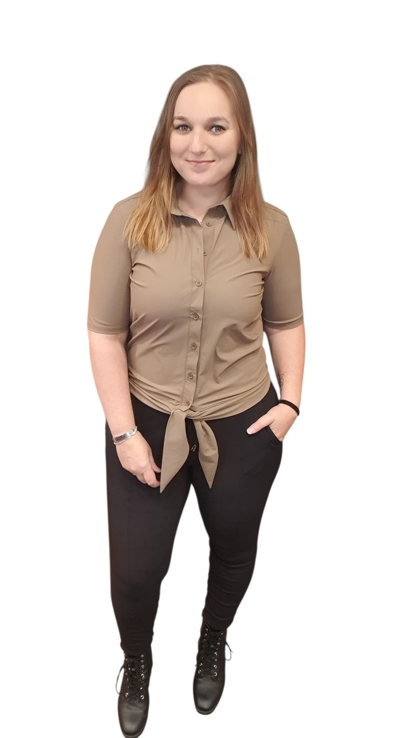 mooij travelstof top jade khaki