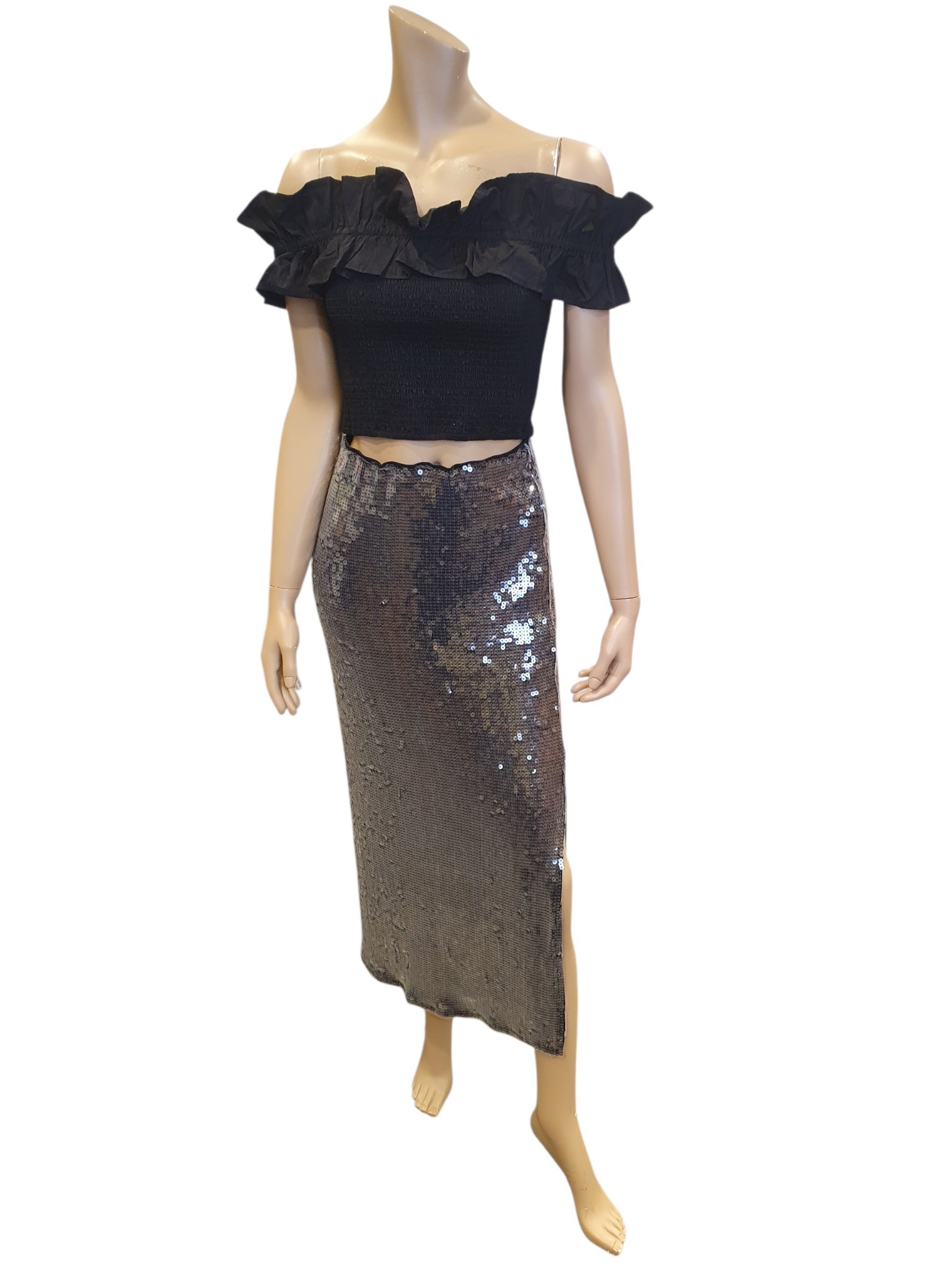 SALE My Jewellery off shoulder top zwart maat S