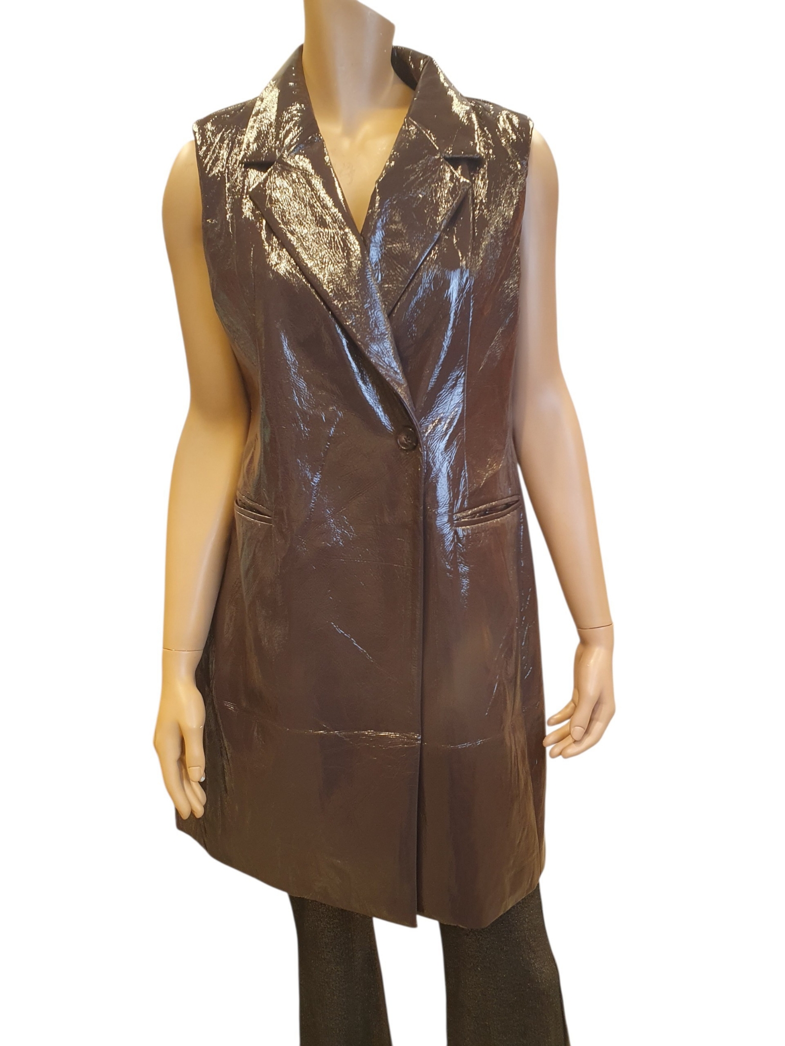SALE My Jewellery mouwloos colbert leatherlook maat XL