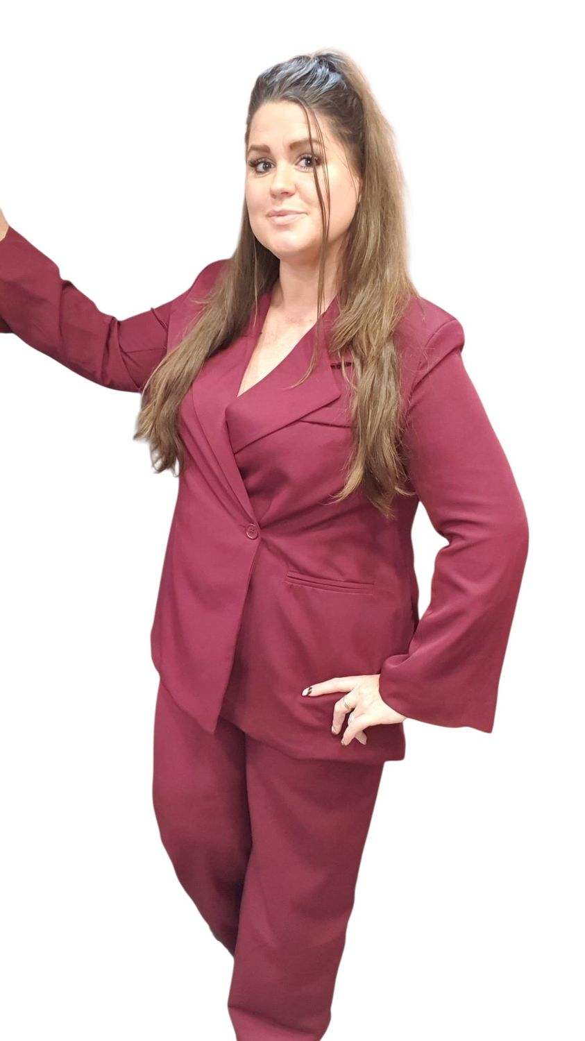 Nieuwe collectie sophia pantalon s/m l/xl (groen / bordeaux )