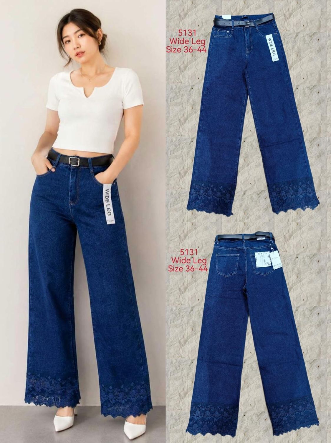 nieuwe collectie wide leg jean 5131 actie maat 38/42