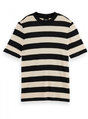 164693 Striped T-shirt tencel zwart