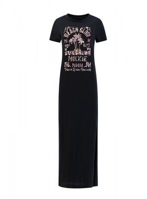 N 5-942 2203 Beach glow maxi t-dress zwart N 5-942 2203 Beach glow maxi t-dress zwart