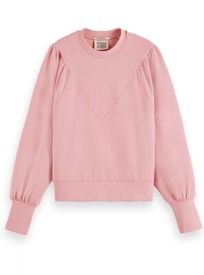 168660 Loose fit sweat with pull sleeve roze