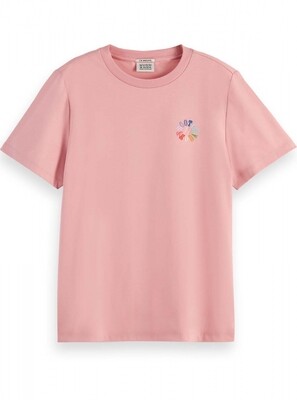 167885 Regular fit t-shirt artwork roze
