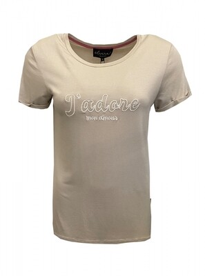 E1 22-025 T-shirt J'adore Sand