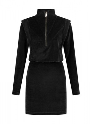 N 5-246 2205 Luxe Velvet Dress zwart