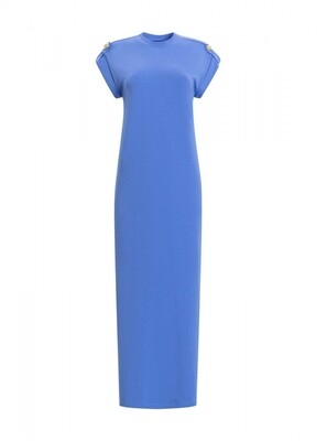 Dress Epaulette Maxi Blauw