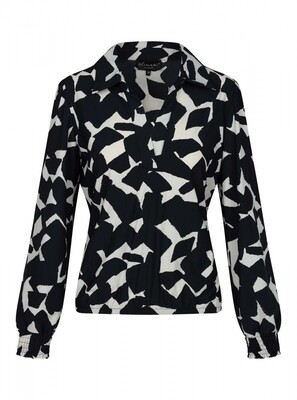Blouse Carmen Graphic Travel Print Blouse Carmen Graphic Travel Print