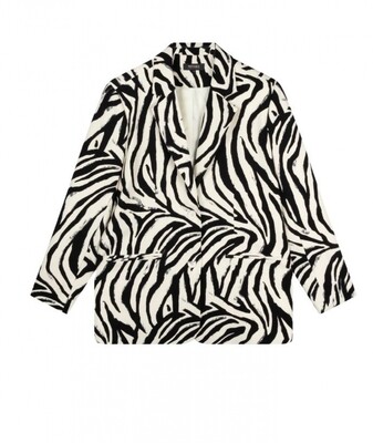 Bodi Ladies woven zebra blazer Zwart