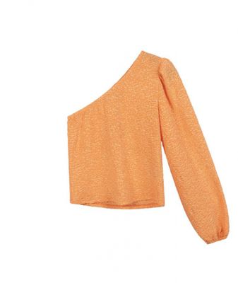 Ladies knitted shoulder top cleo Oranje