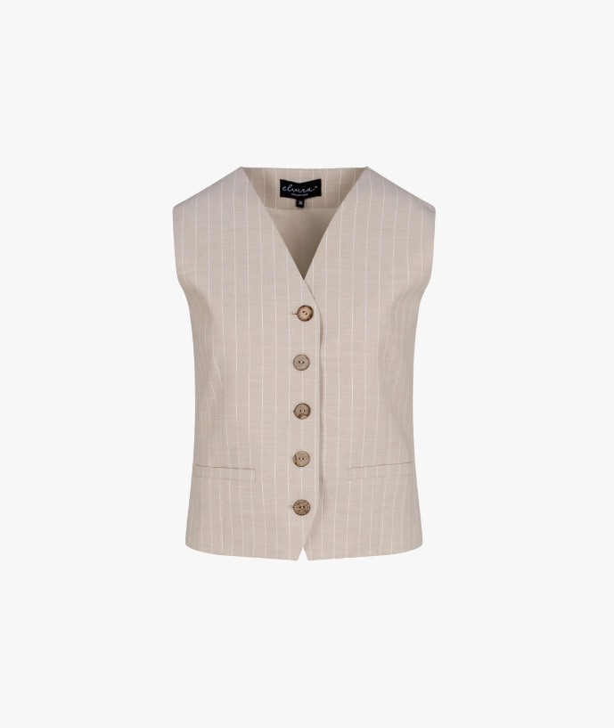Gilet Jody Creme Pin Stripe
