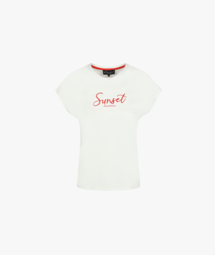 T-shirt Sunset Off White Coral