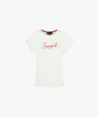 T-shirt Sunset Off White Coral