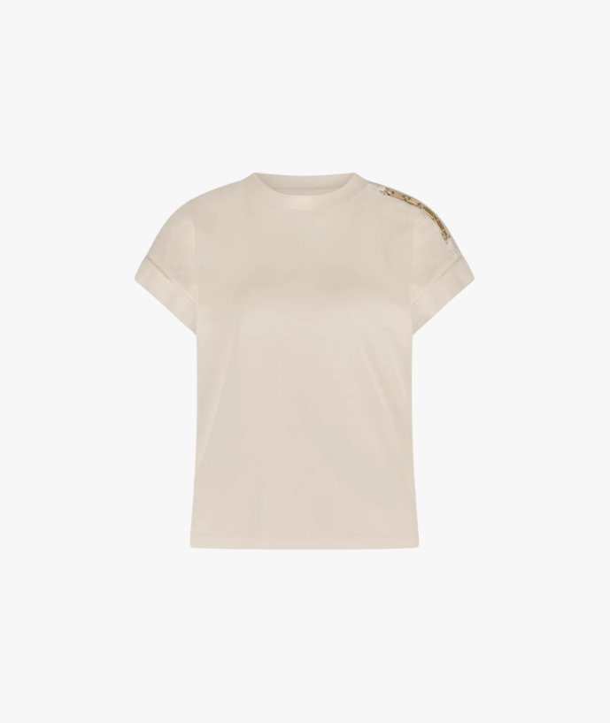 Epaulette T-shirt cream