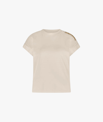 Epaulette T-shirt cream