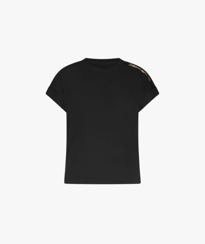 Epaulette T-shirt zwart
