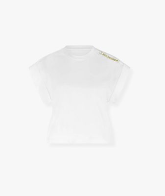 Epaulette T-shirt wit