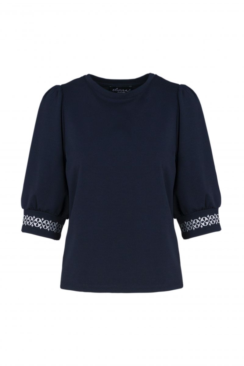 Pullover Izzy Navy Borduur